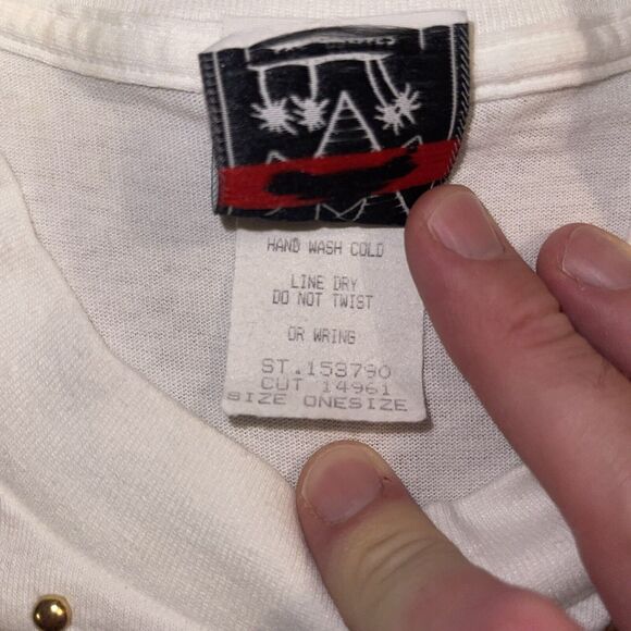 Vtg 90s Native American KWBL T-Shirt L RARE Tassel Tee - Picture 6 of 8